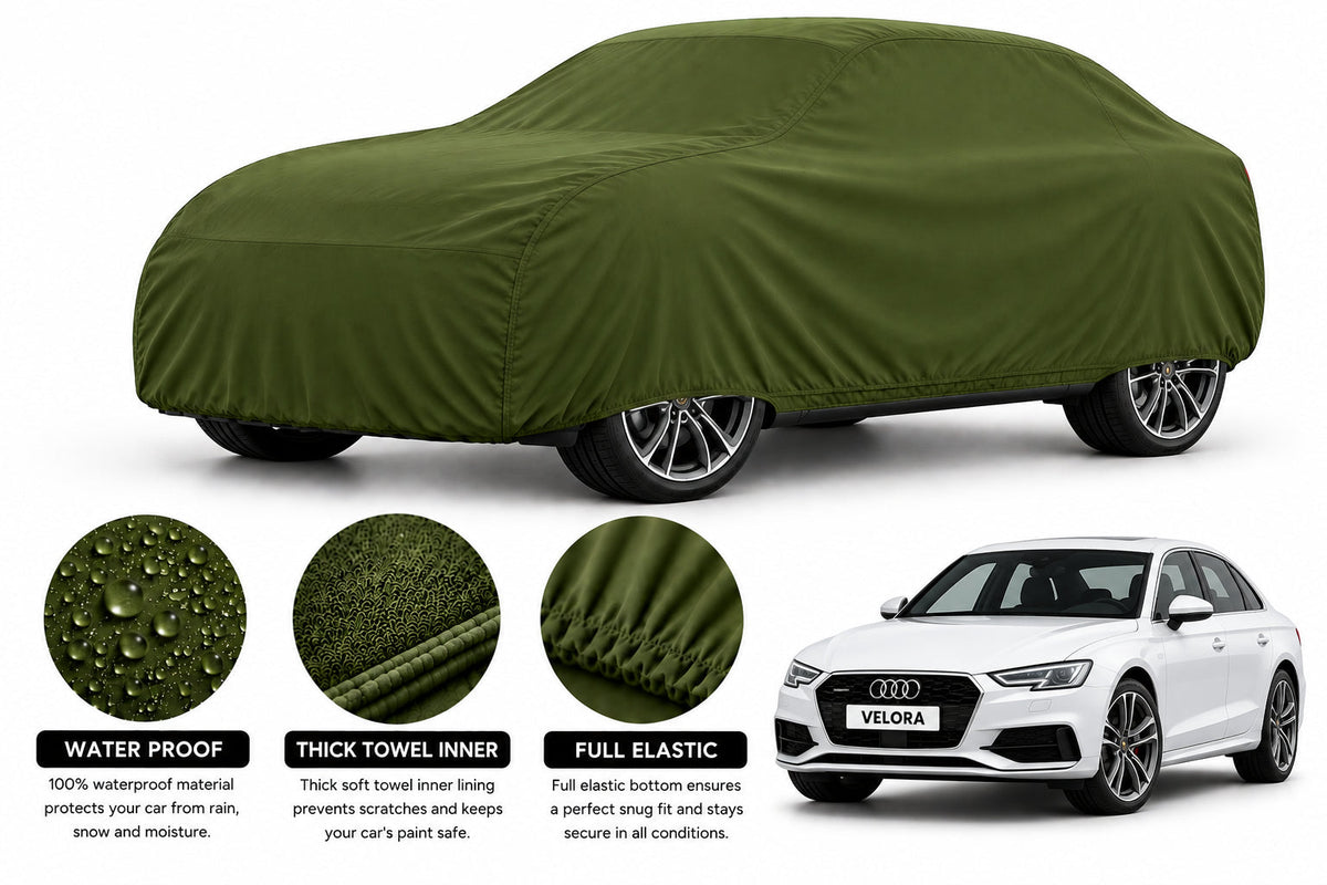 Audi A4 car cover in Green — Veloura waterproof microfiber