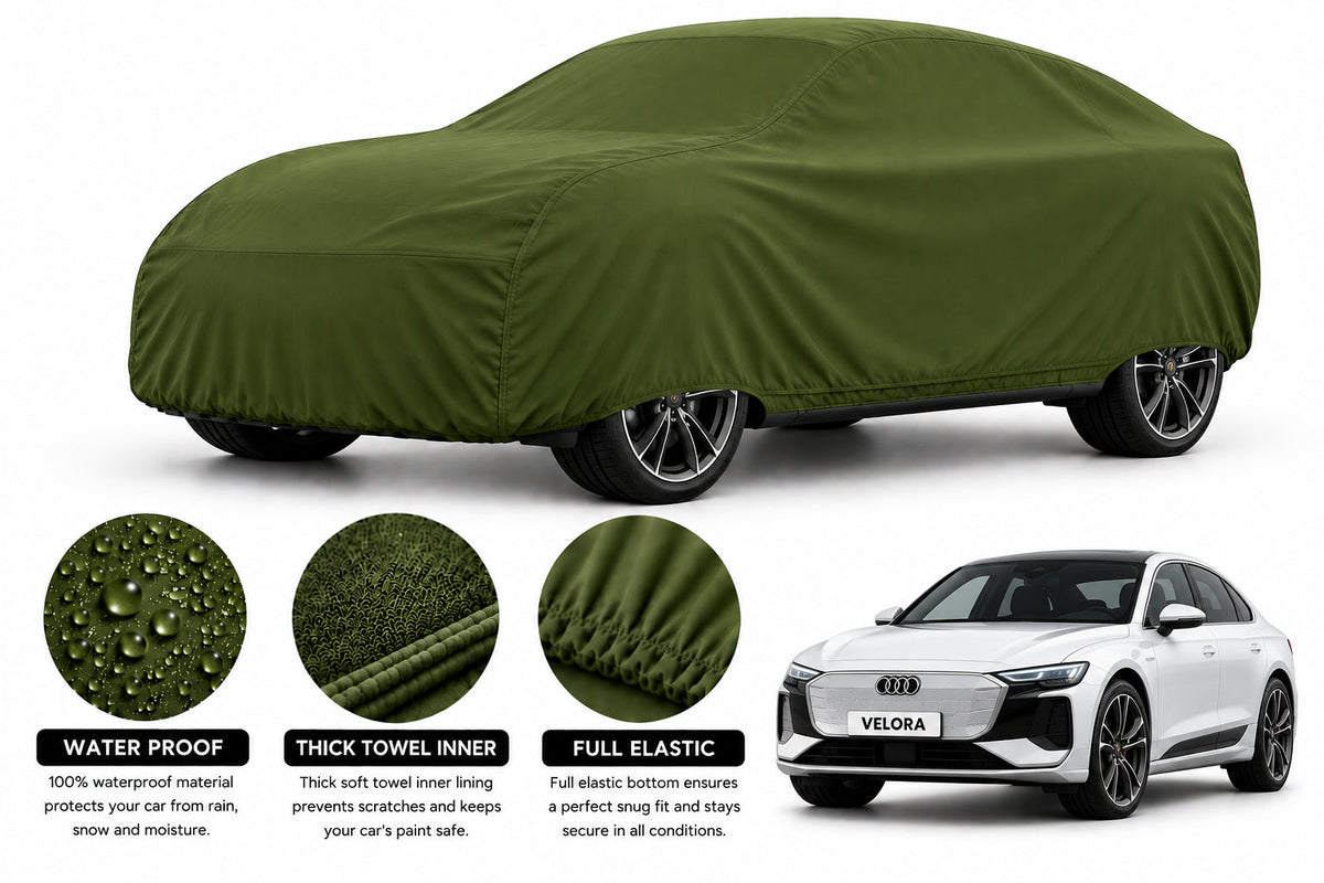 Audi e-Tron car cover in Green — Veloura waterproof microfiber