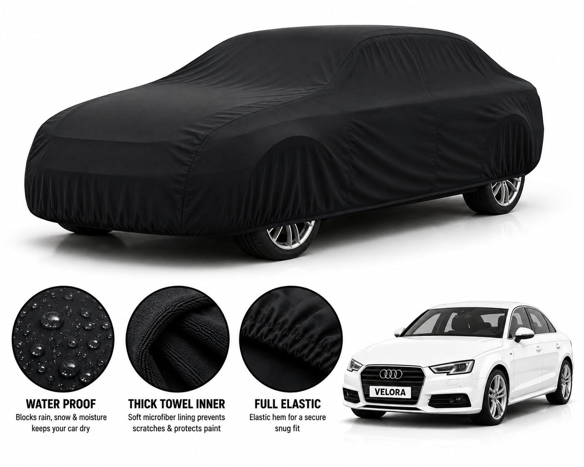 Audi A4 car cover in Black — Veloura waterproof microfiber
