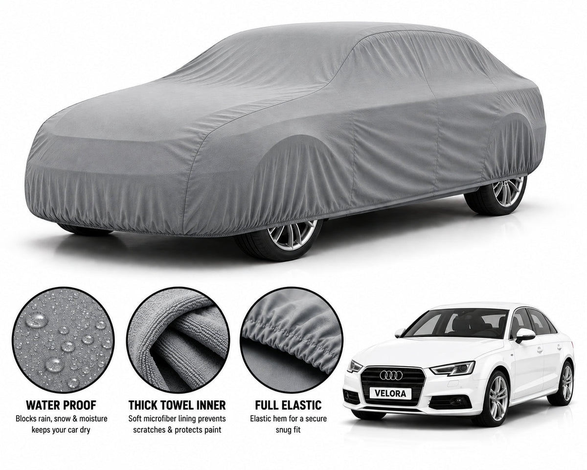 Audi A4 car cover in Grey — Veloura waterproof microfiber