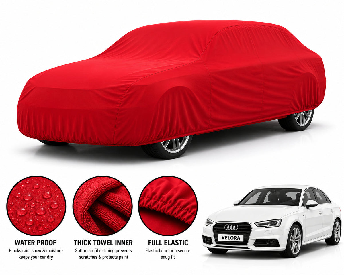 Audi A4 car cover in Red — Veloura waterproof microfiber