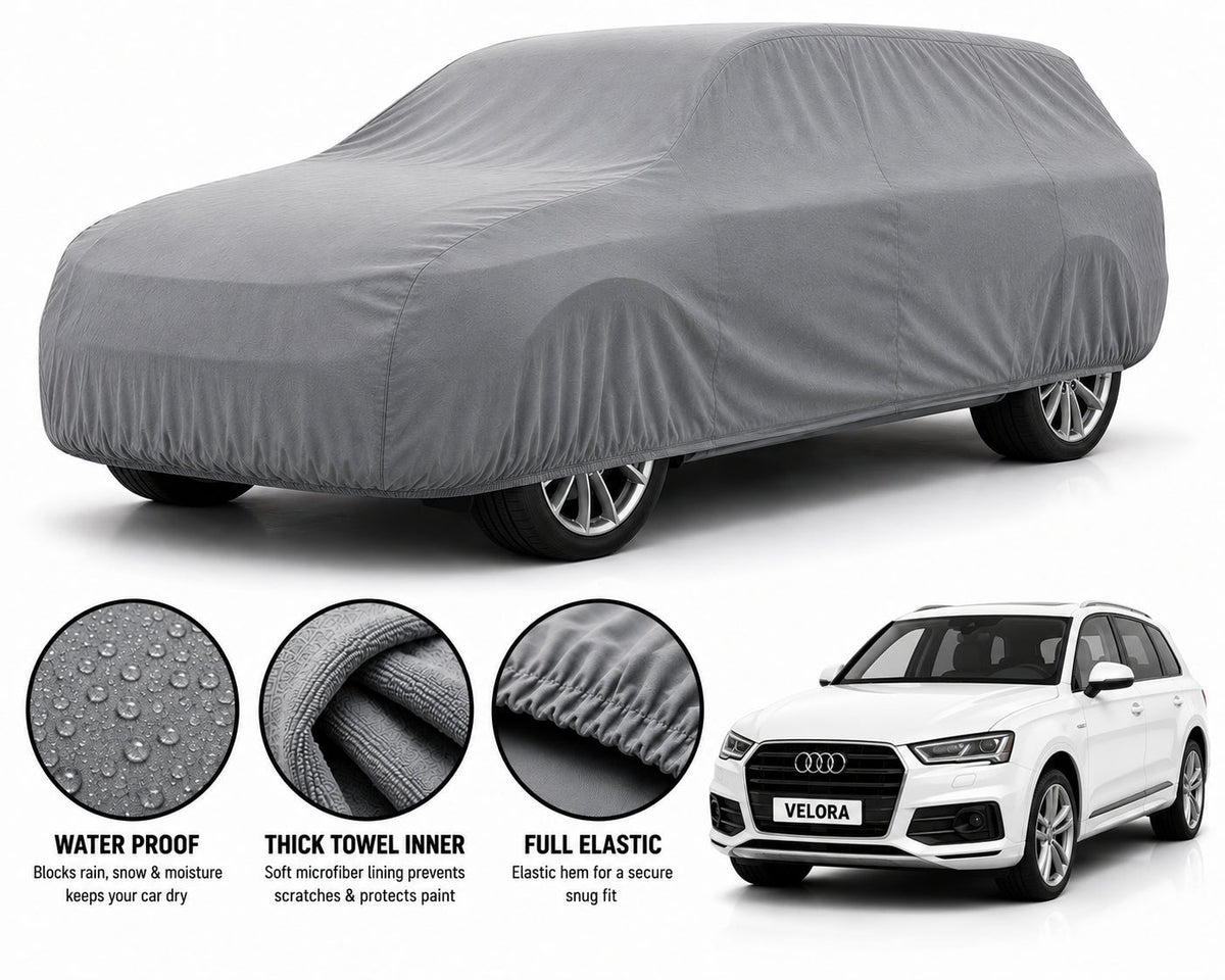 Audi Q7 car cover in Grey — Veloura waterproof microfiber