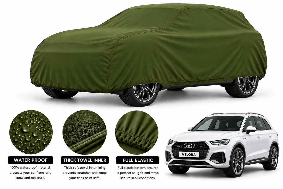 Audi Q5 car cover in Green — Veloura waterproof microfiber