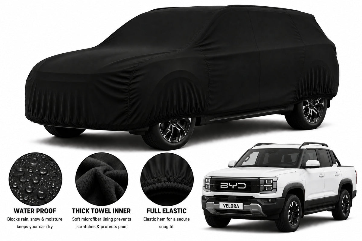 BYD SHARK 6 car cover in Black — Veloura waterproof microfiber
