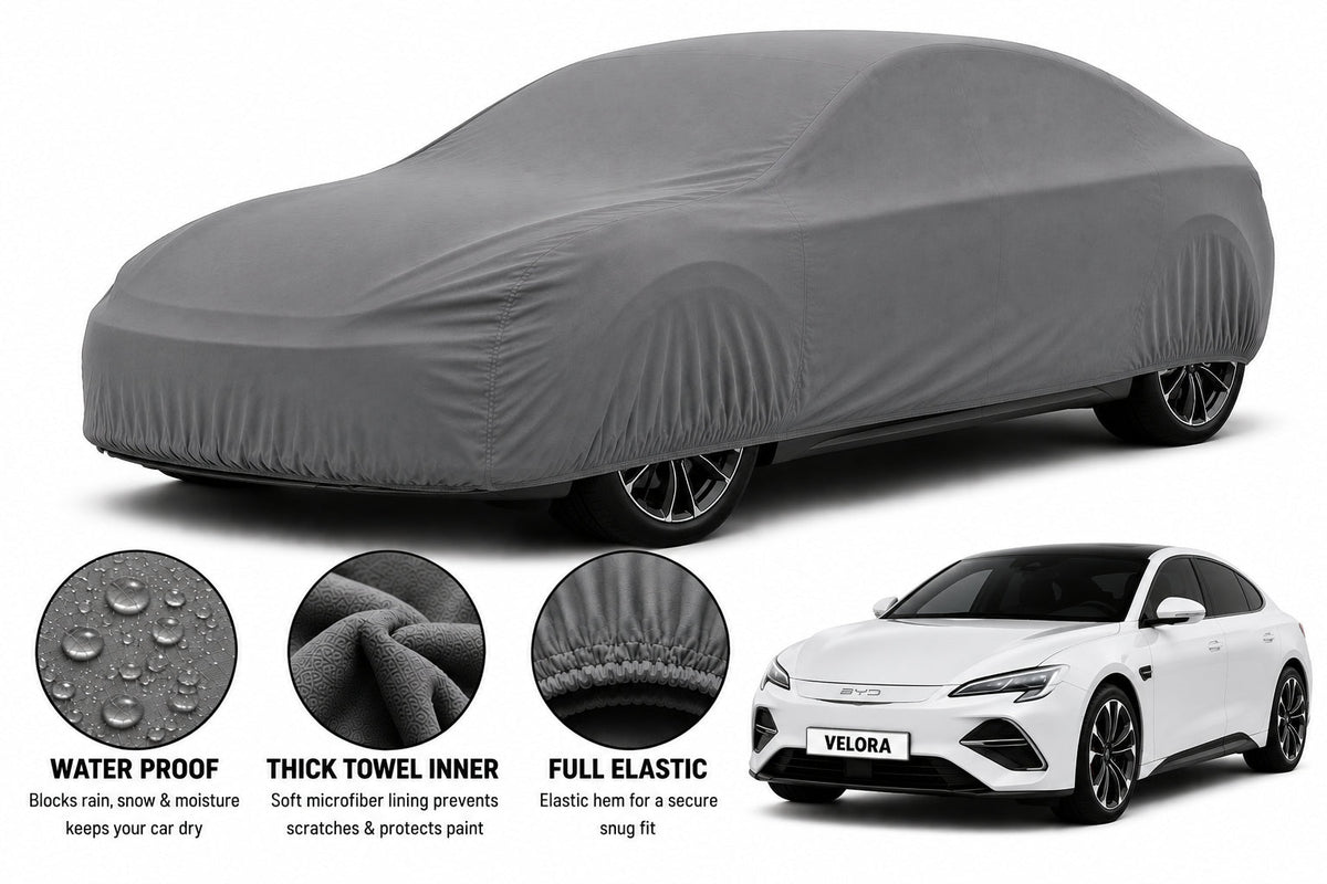 BYD Seal car cover in Grey — Veloura waterproof microfiber