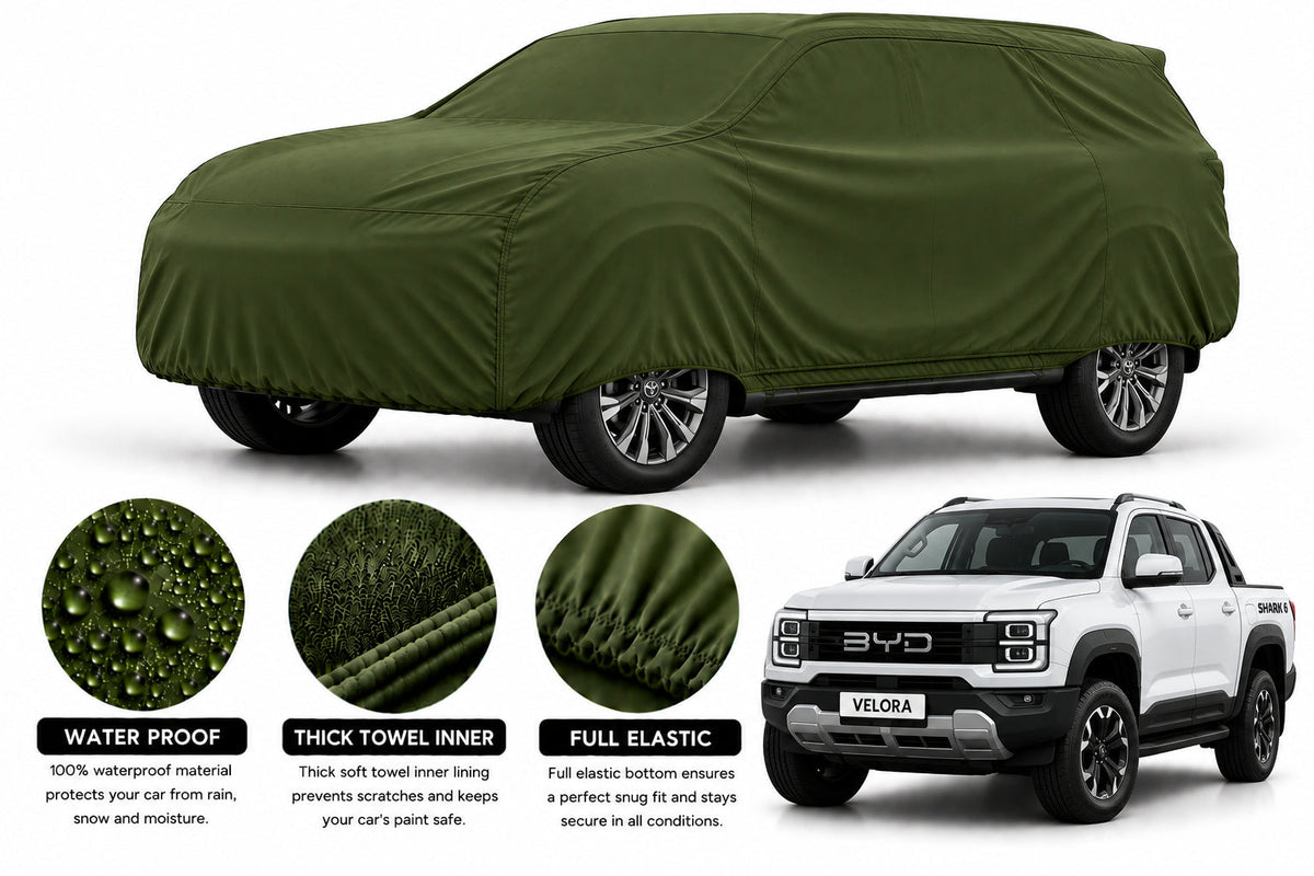 BYD SHARK 6 car cover in Green — Veloura waterproof microfiber