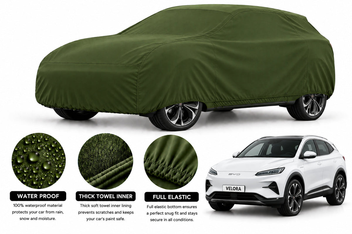 BYD Sealion 7 car cover in Green — Veloura waterproof microfiber