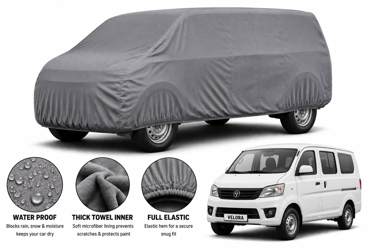 Changan Karvaan car cover in Grey — Veloura waterproof microfiber