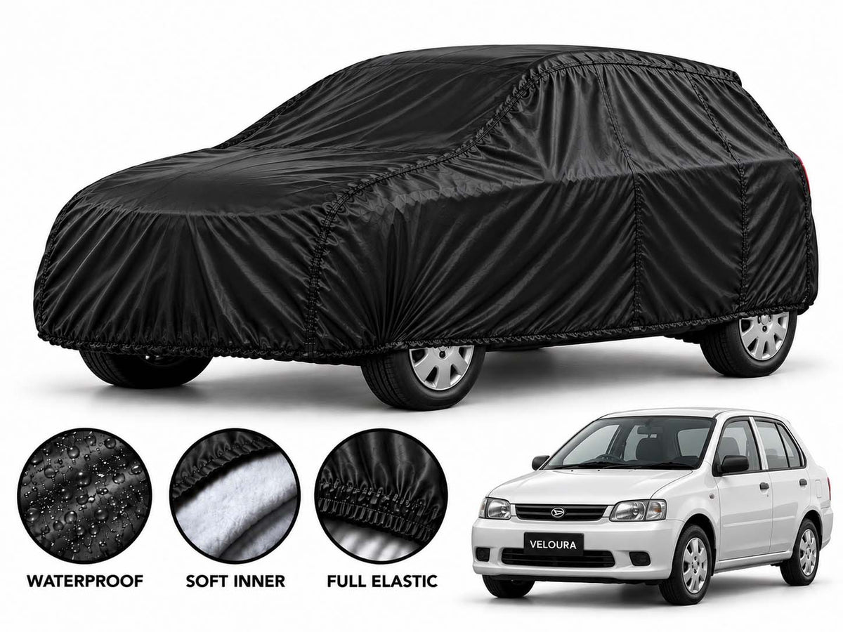 Daihatsu Charade car cover in Black — Veloura waterproof parachute
