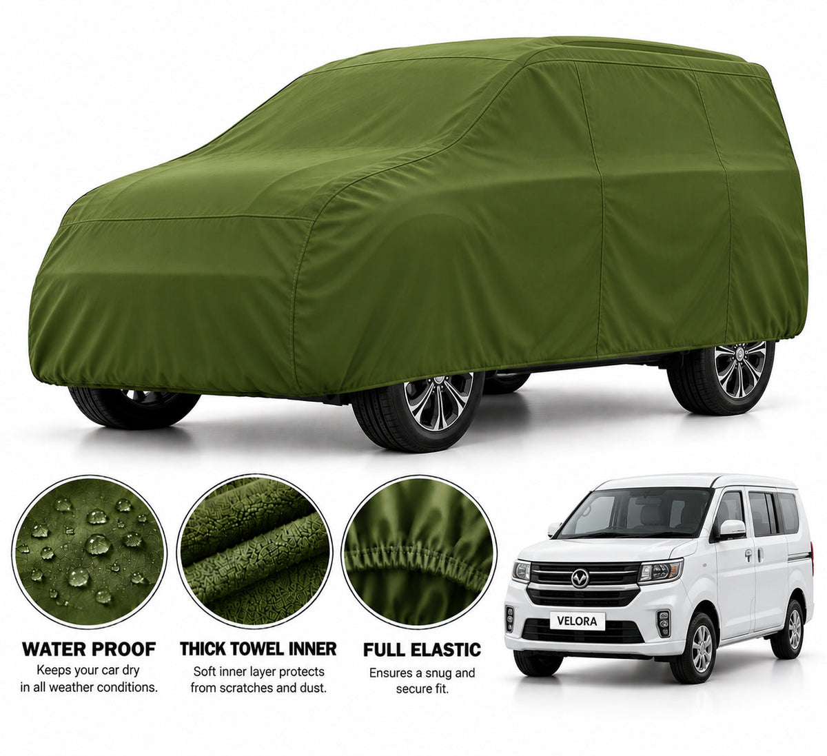 DFSK C37 car cover in Green — Veloura waterproof microfiber