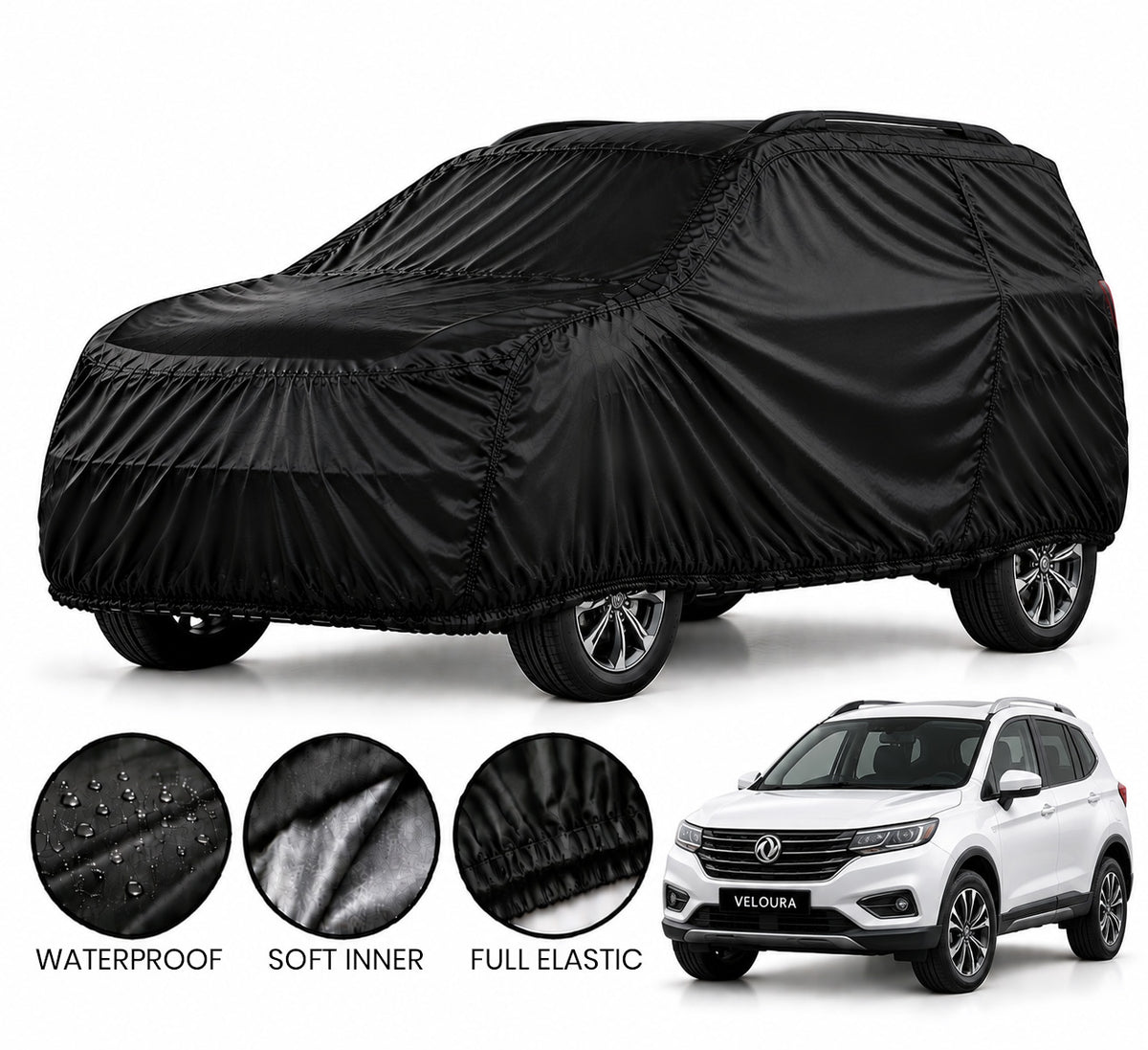 DFSK Glory 580 Pro car cover in Black — Veloura waterproof parachute