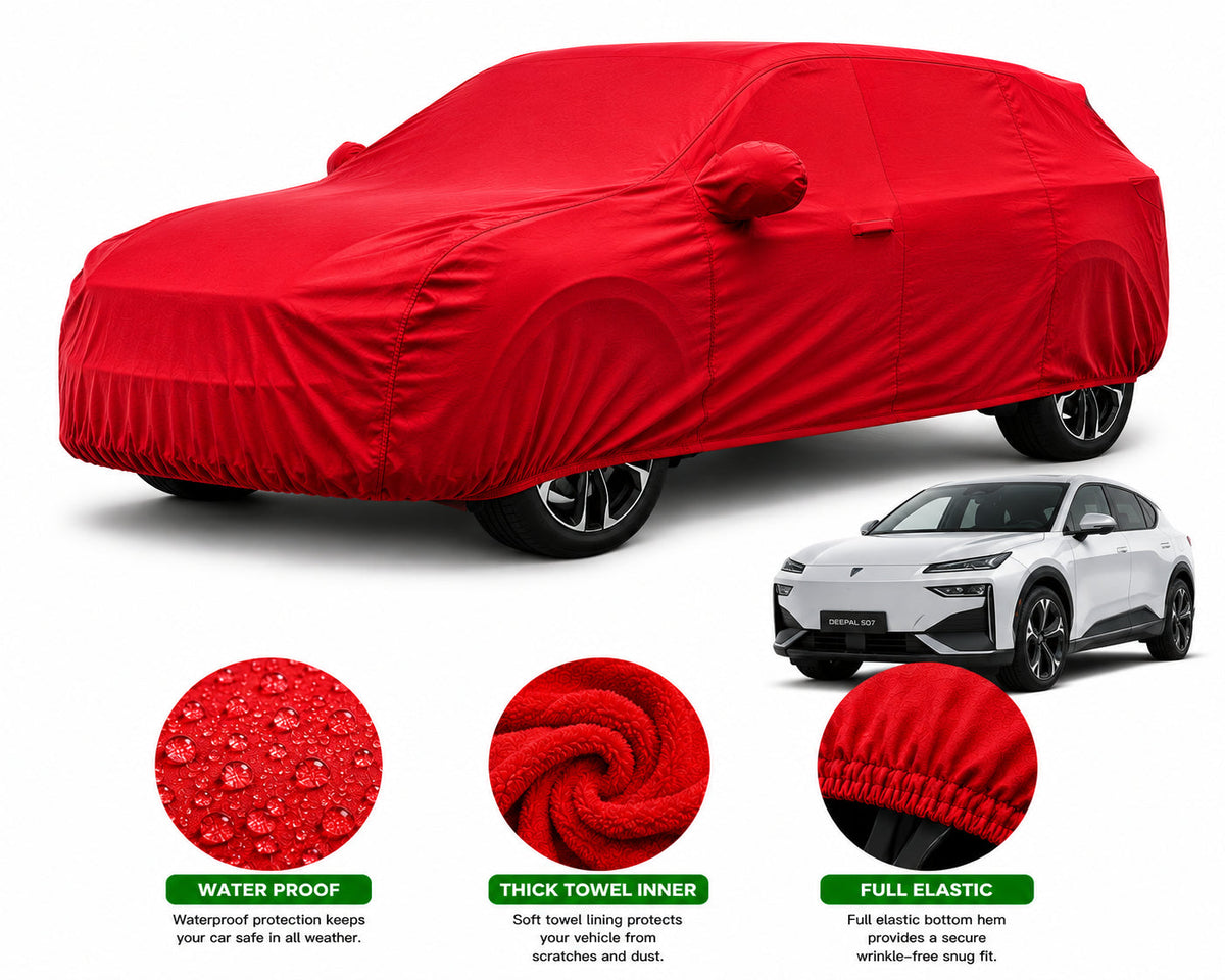 Deepal SO7 car cover in Red — Veloura waterproof microfiber