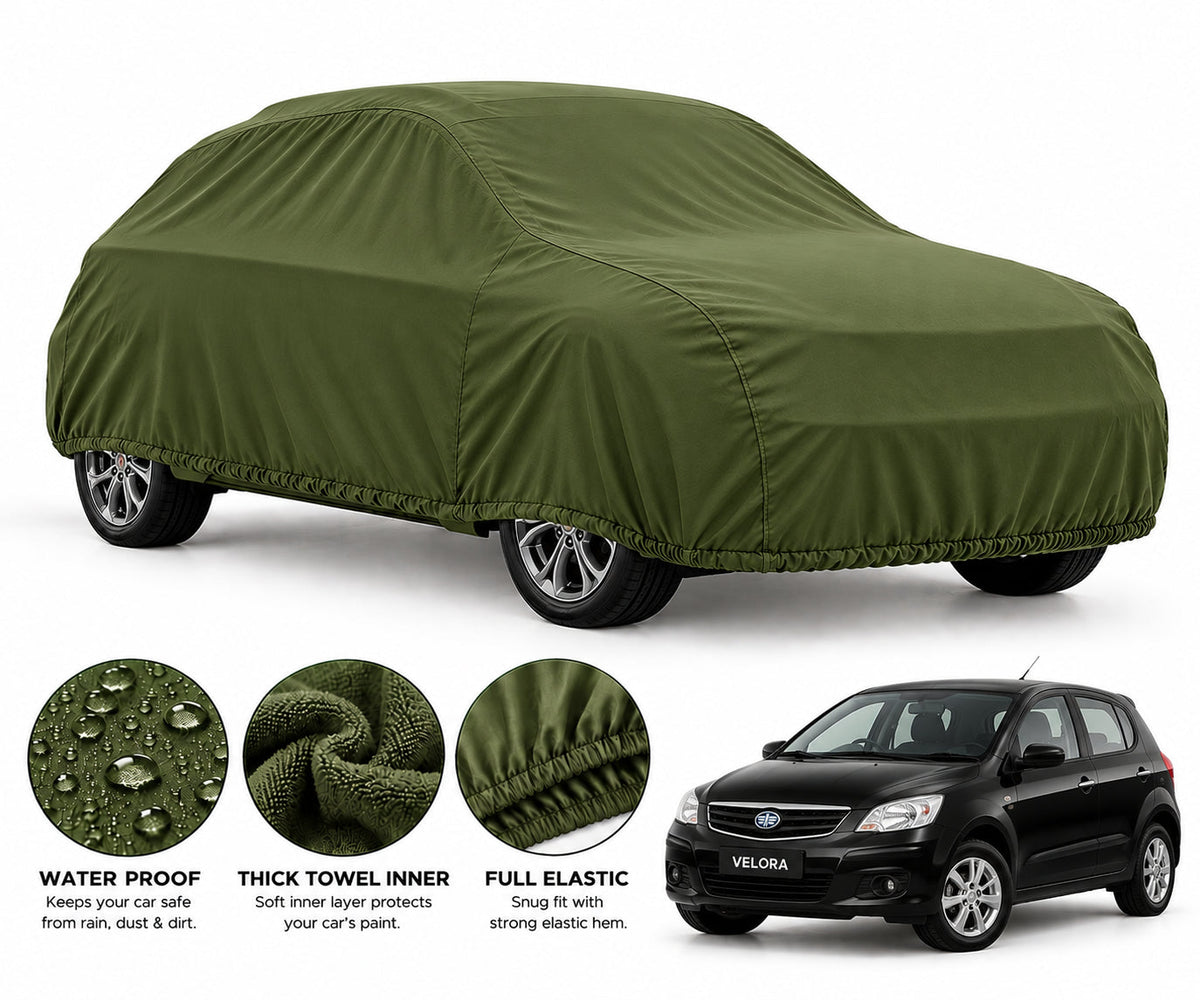 FAW V2 car cover in Green — Veloura waterproof microfiber