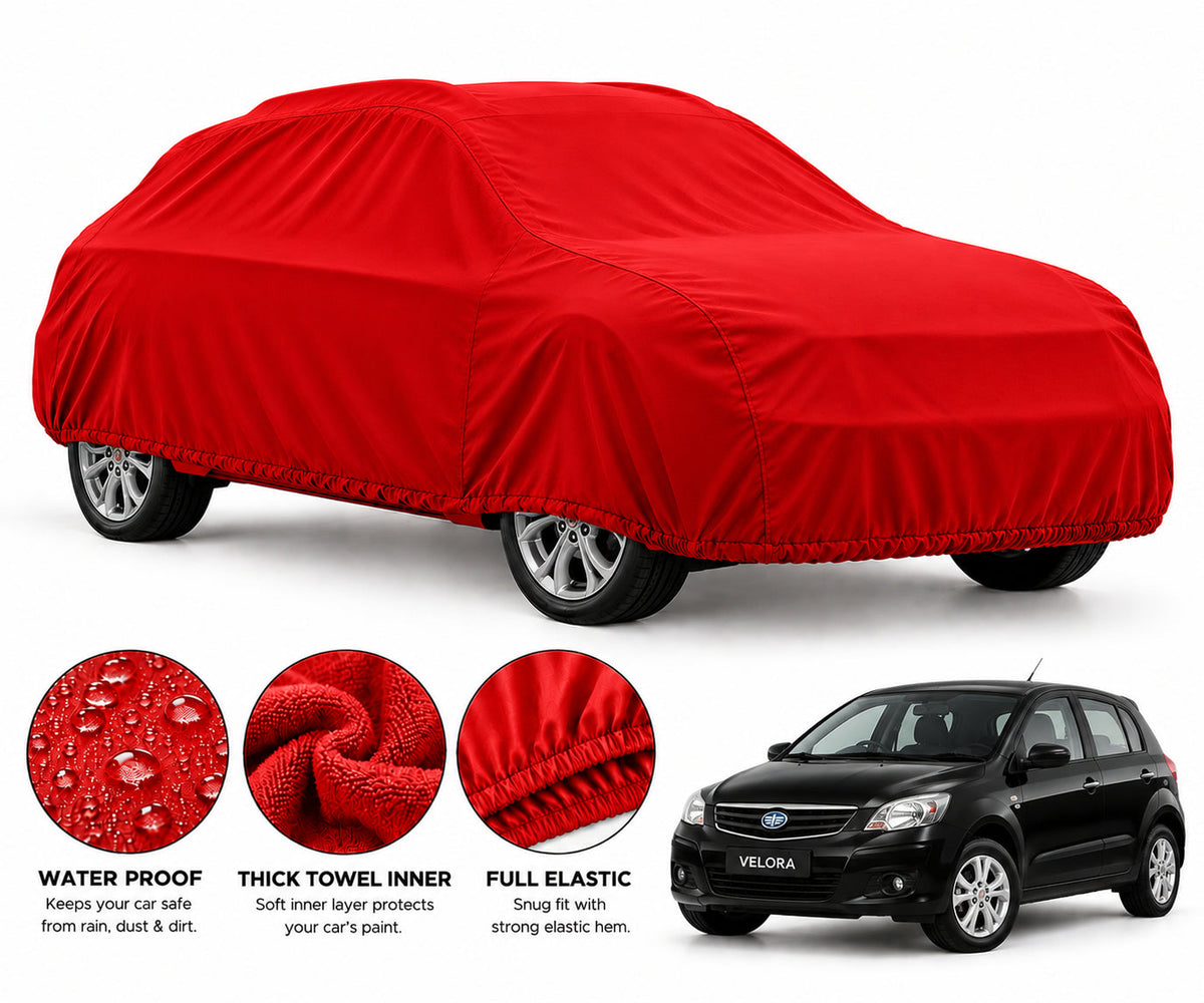FAW V2 car cover in Red — Veloura waterproof microfiber