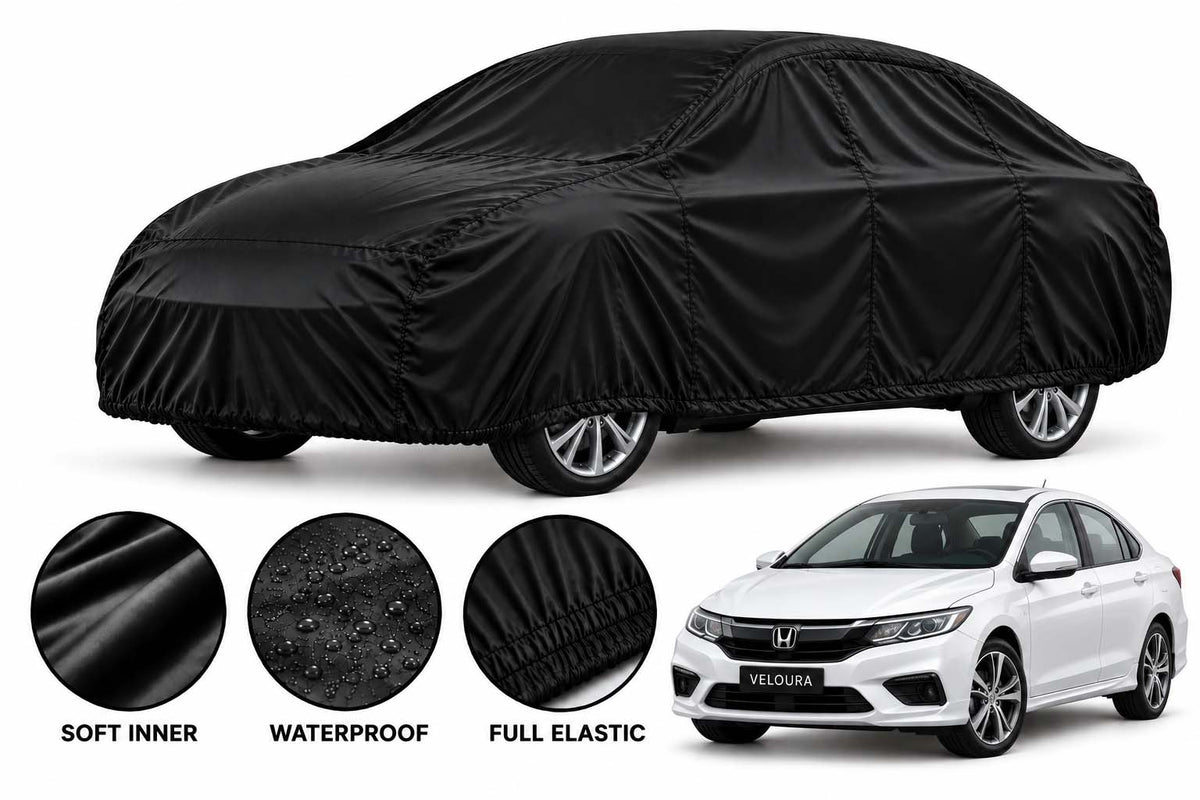 Honda Civic car cover in Black — Veloura waterproof parachute
