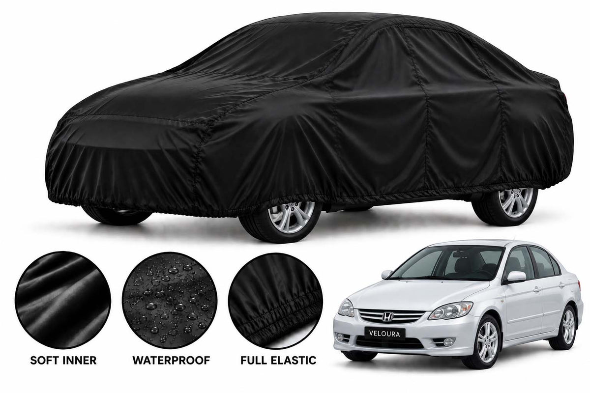 Honda Civic car cover in Black — Veloura waterproof parachute