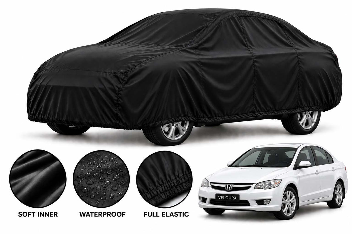 Honda Civic car cover in Black — Veloura waterproof parachute