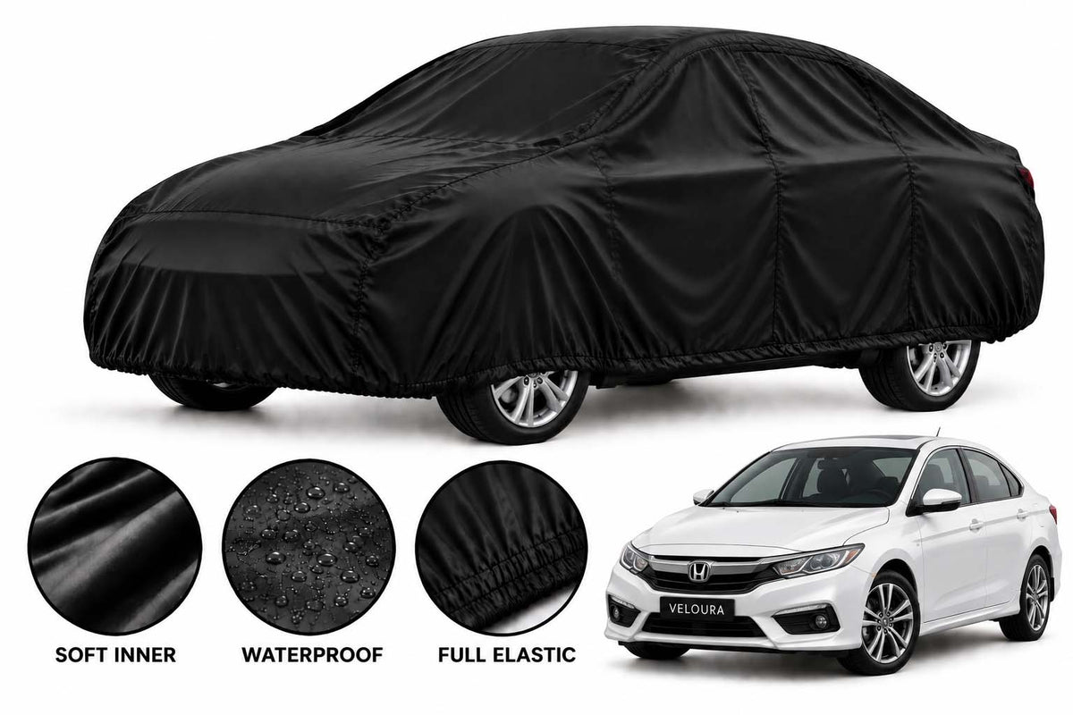 Honda Civic car cover in Black — Veloura waterproof parachute