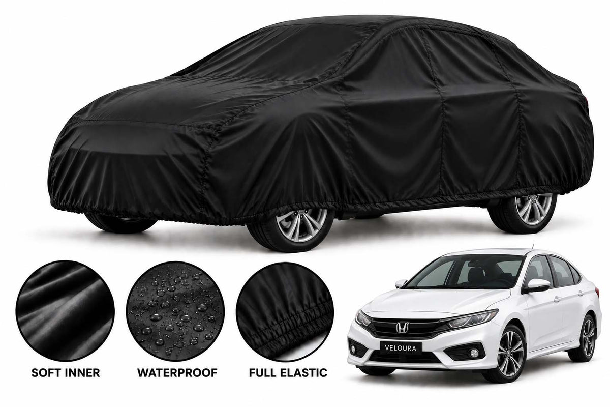 Honda Civic car cover in Black — Veloura waterproof parachute