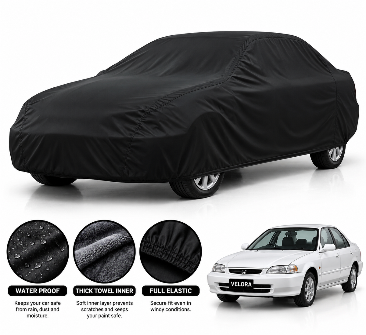 Honda City Microfiber Anti Scratch & Anti Swirls Water Resistant Top Cover | MODEL 1998