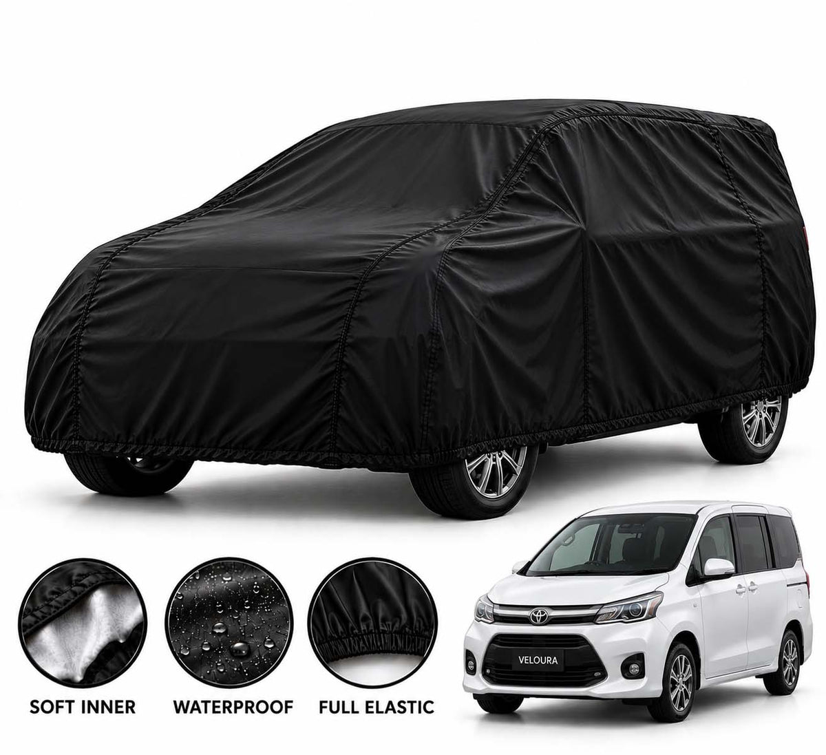 Honda Fareed car cover in Black — Veloura waterproof parachute