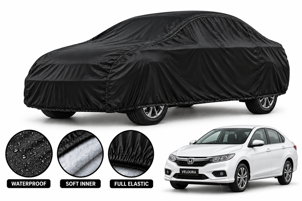 Honda Grande car cover in Black — Veloura waterproof parachute