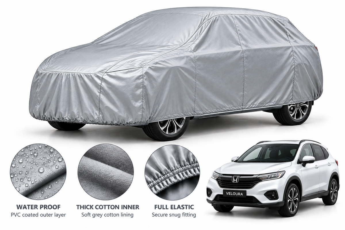 Honda HRV car cover in Silver — Veloura waterproof PVC cotton