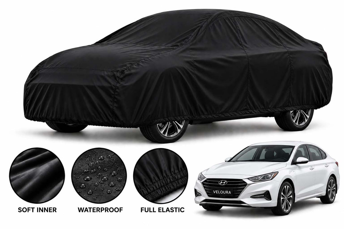 Hyundai Sonata car cover in Black — Veloura waterproof parachute