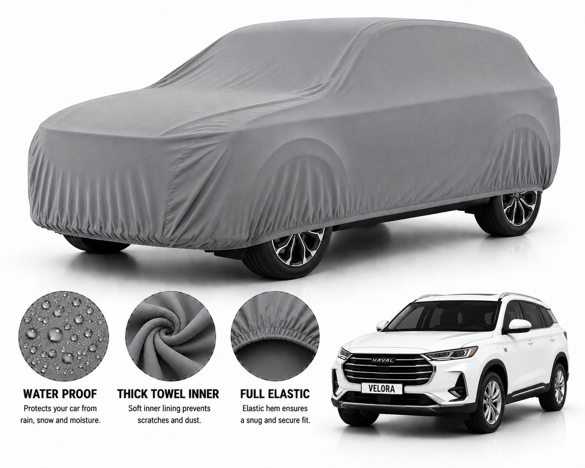 Haval Jolion car cover in Grey — Veloura waterproof microfiber