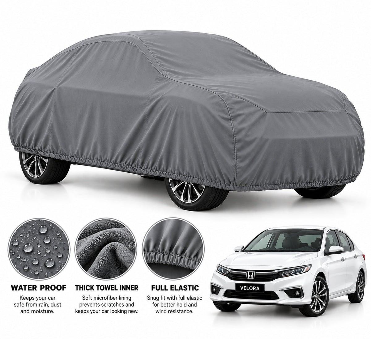 Honda Atlas car cover in Grey — Veloura waterproof microfiber
