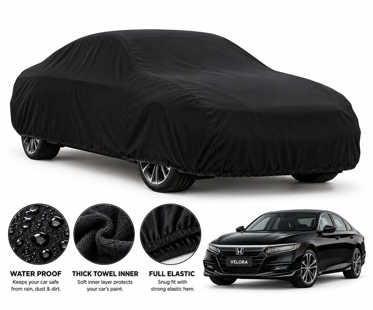 Honda Accord car cover in Black — Veloura waterproof microfiber