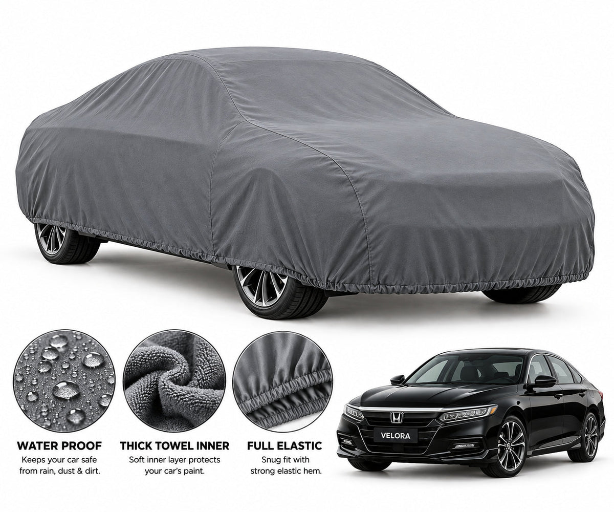 Honda Accord car cover in Grey — Veloura waterproof microfiber