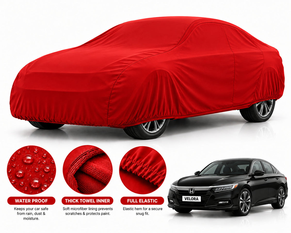 Honda Accord car cover in Red — Veloura waterproof microfiber