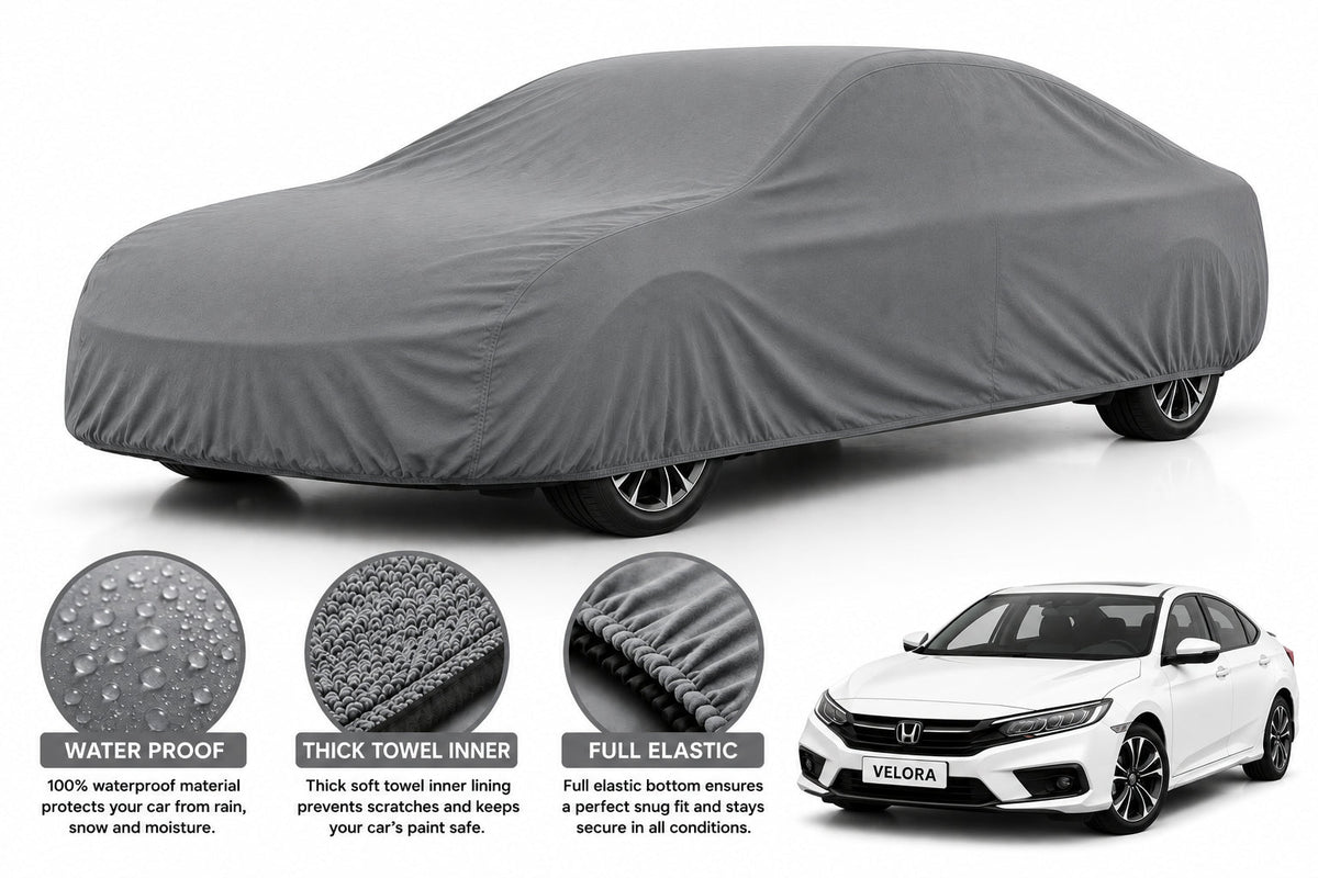 Honda Civic car cover in Grey — Veloura waterproof microfiber