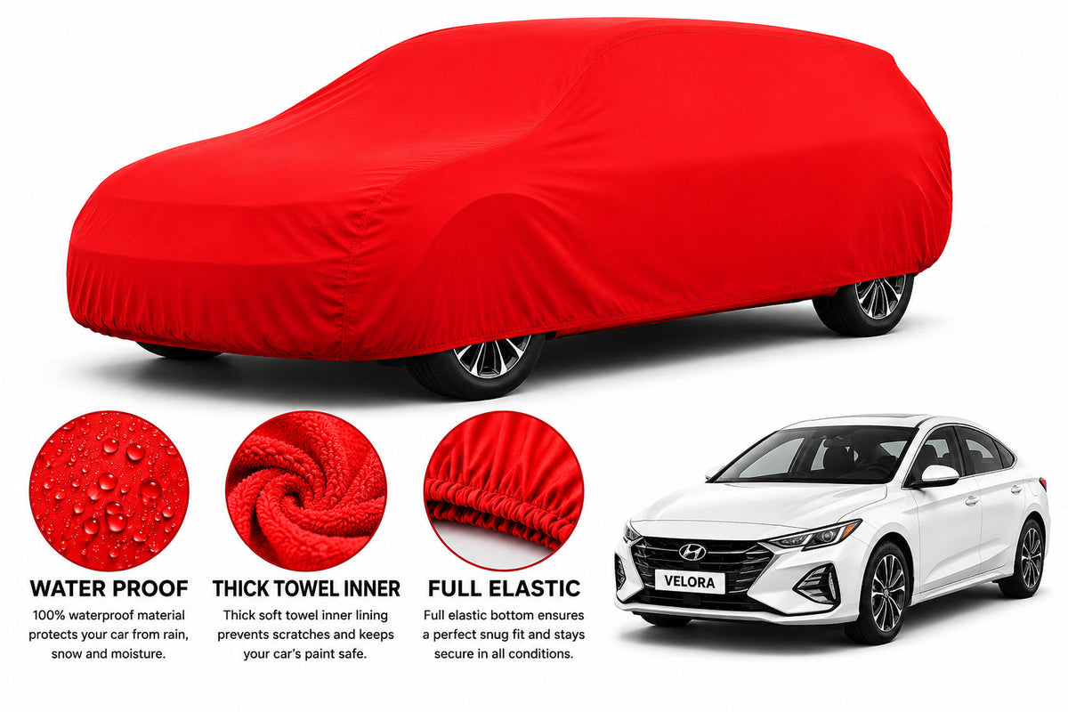 Hyundai Elantra car cover in Red — Veloura waterproof microfiber
