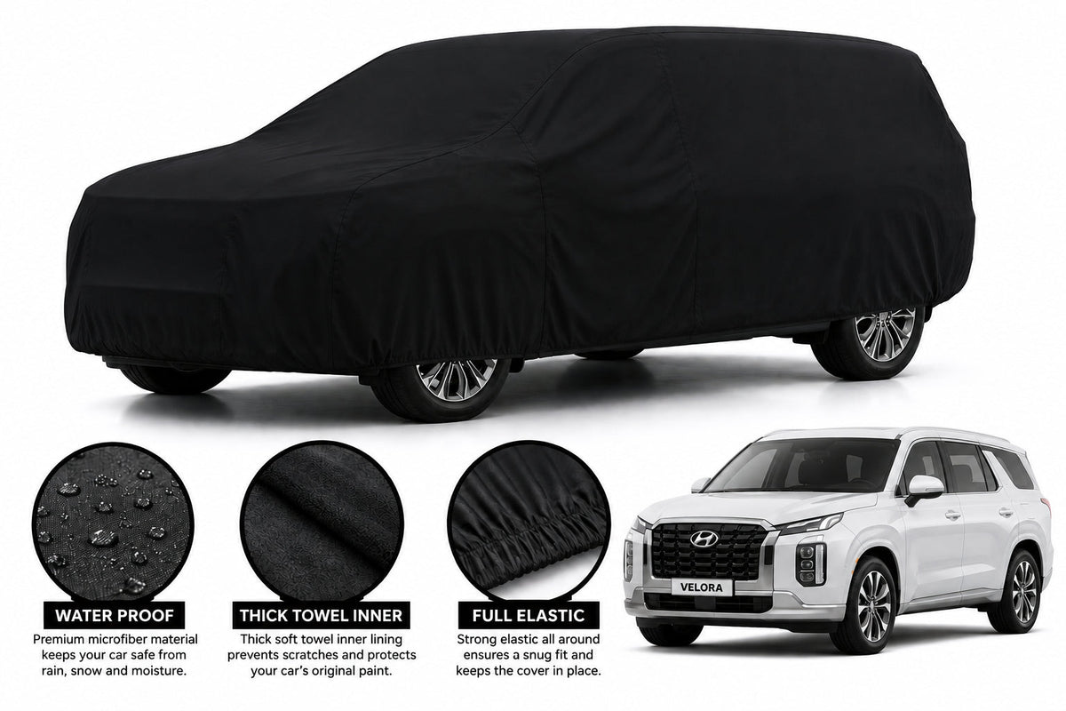 Hyundai Palisade car cover in Black — Veloura waterproof microfiber
