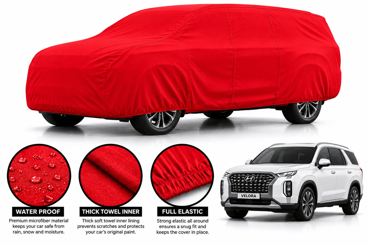 Hyundai Palisade car cover in Red — Veloura waterproof microfiber