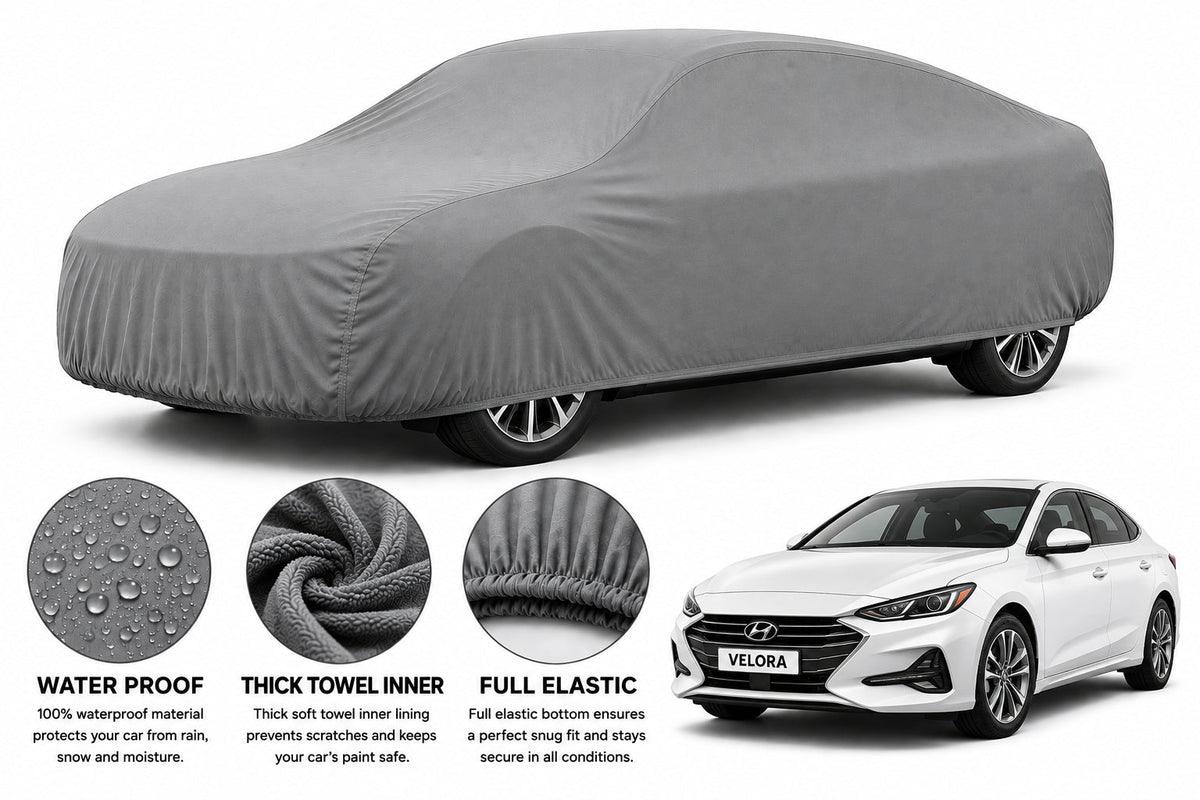 Hyundai Sonata car cover in Grey — Veloura waterproof microfiber