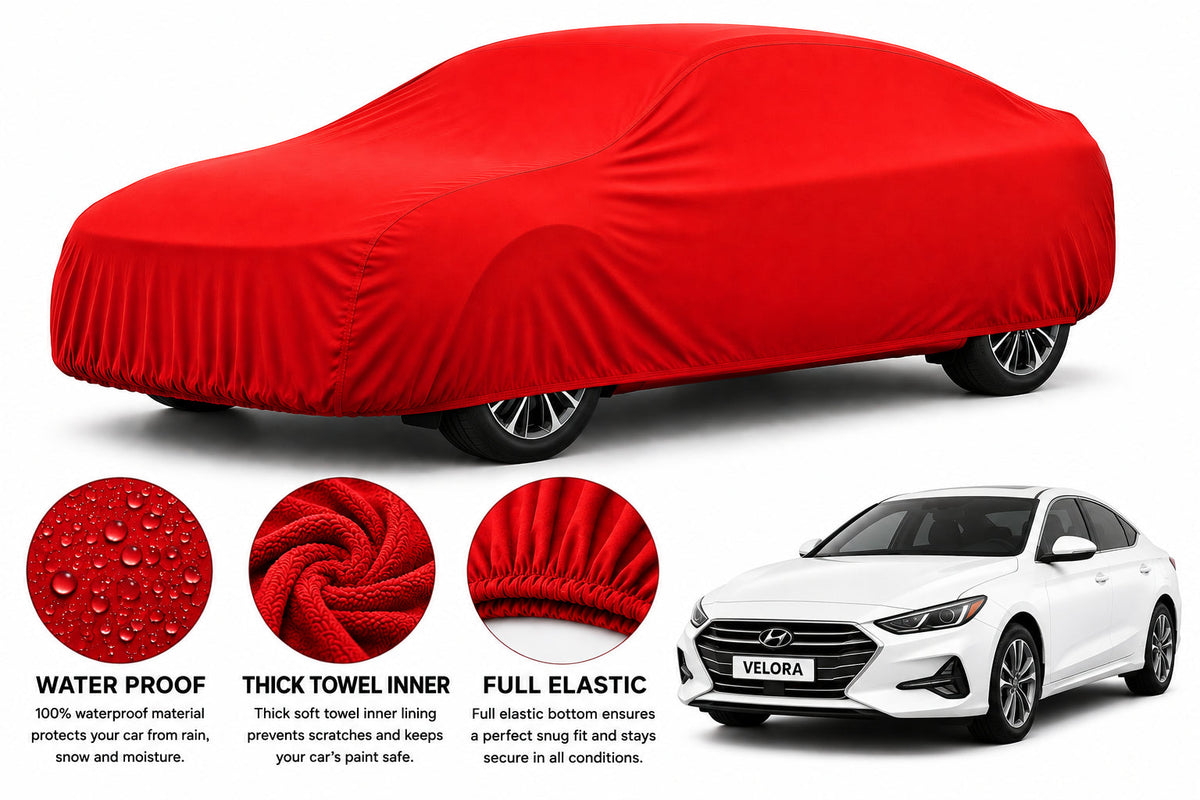 Hyundai Sonata car cover in Red — Veloura waterproof microfiber