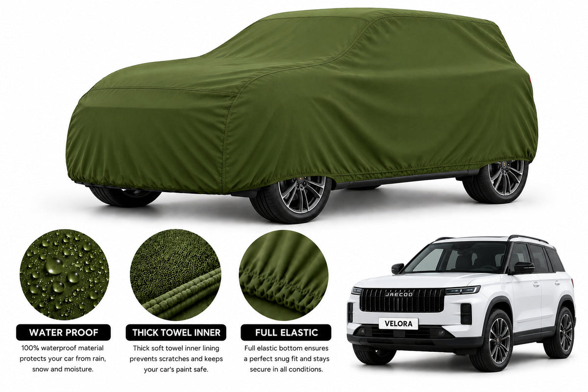 Jaecoo J5 car cover in Green — Veloura waterproof microfiber
