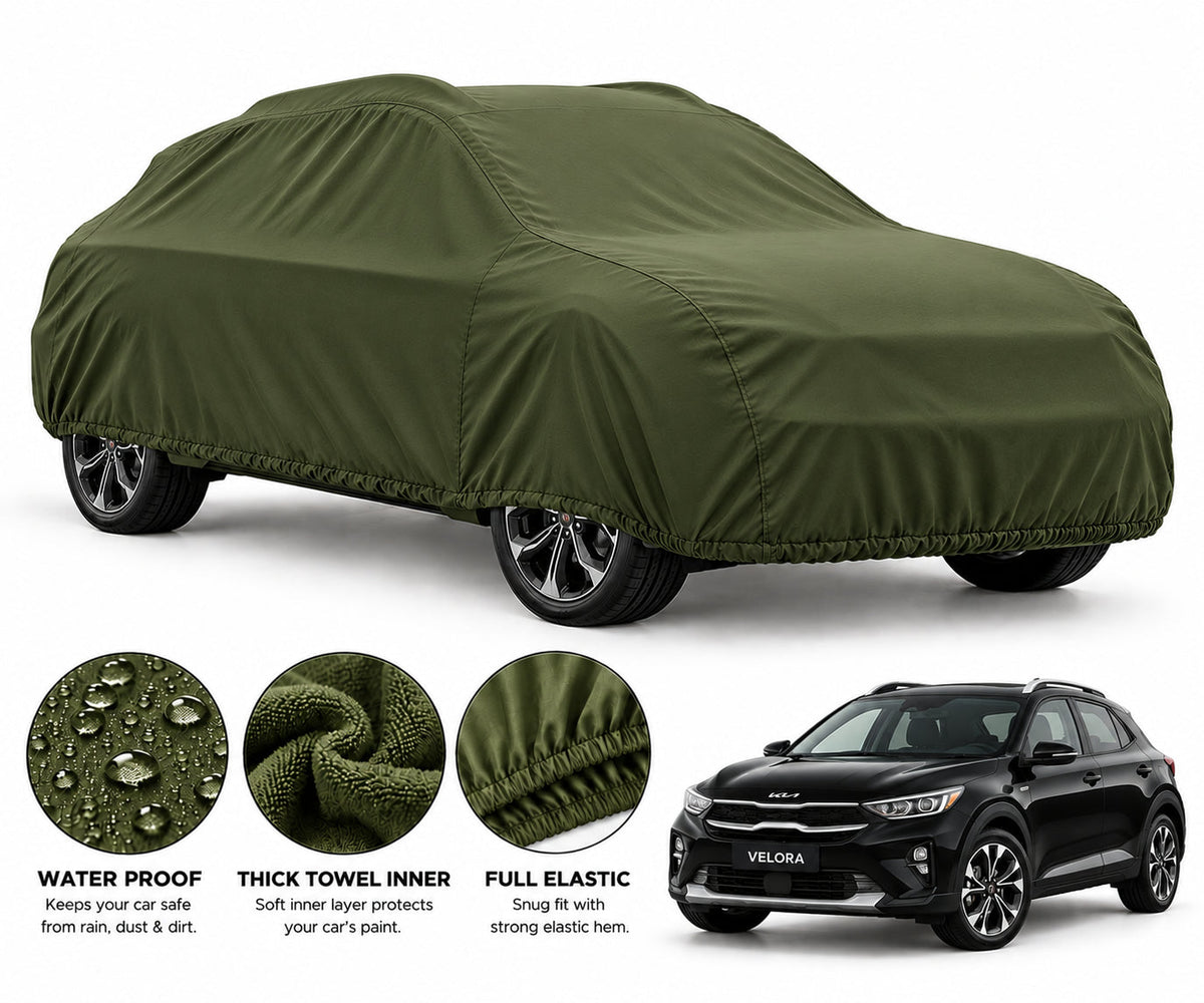 KIA Stonic car cover in Green — Veloura waterproof microfiber