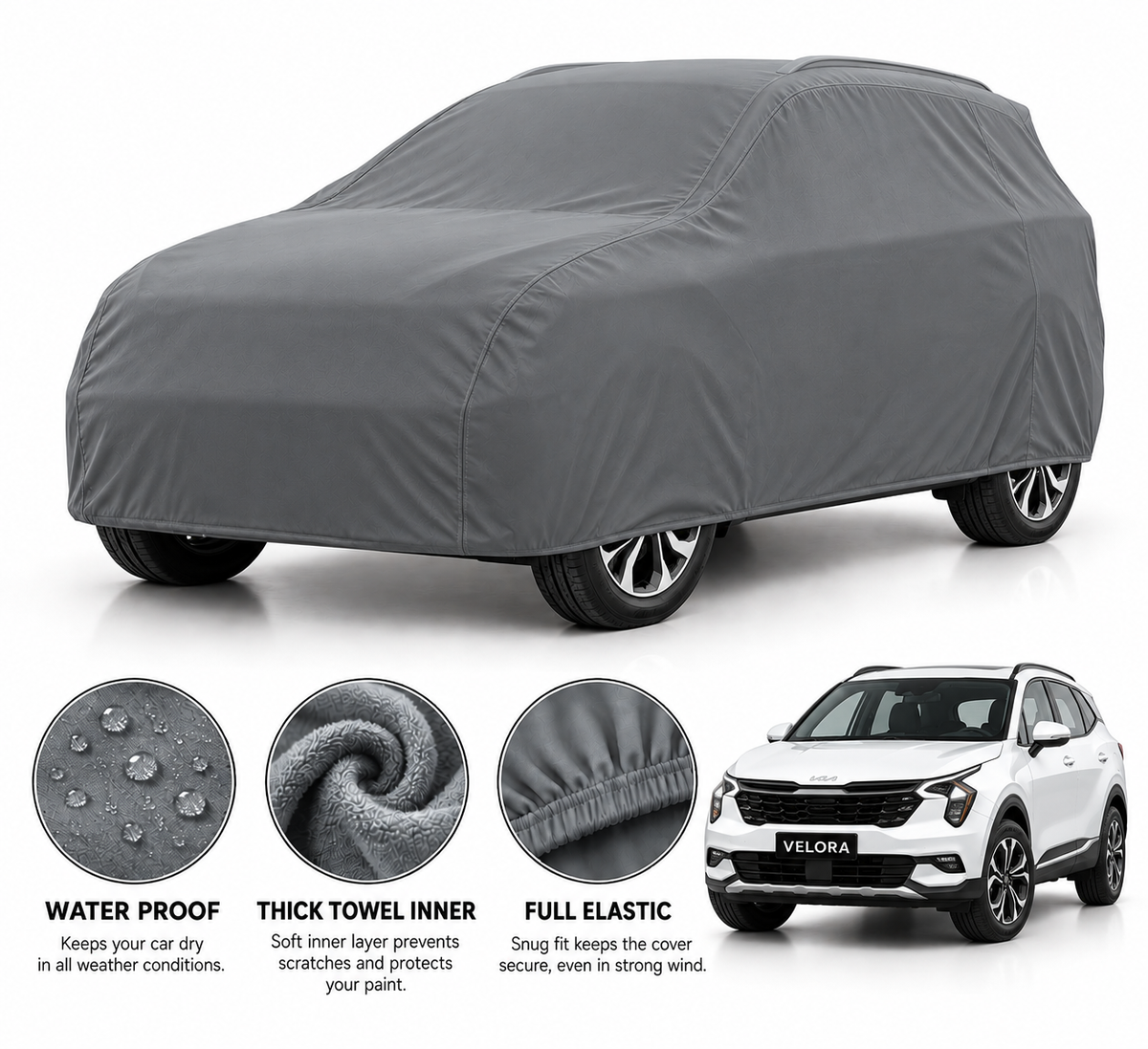 KIA Sportage Microfiber Anti Scratch & Anti Swirls Water Resistant Top Cover