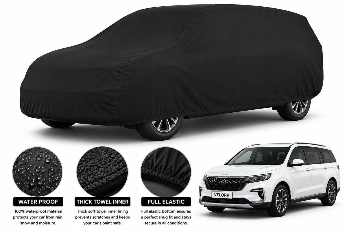KIA Carnival car cover in Black — Veloura waterproof microfiber