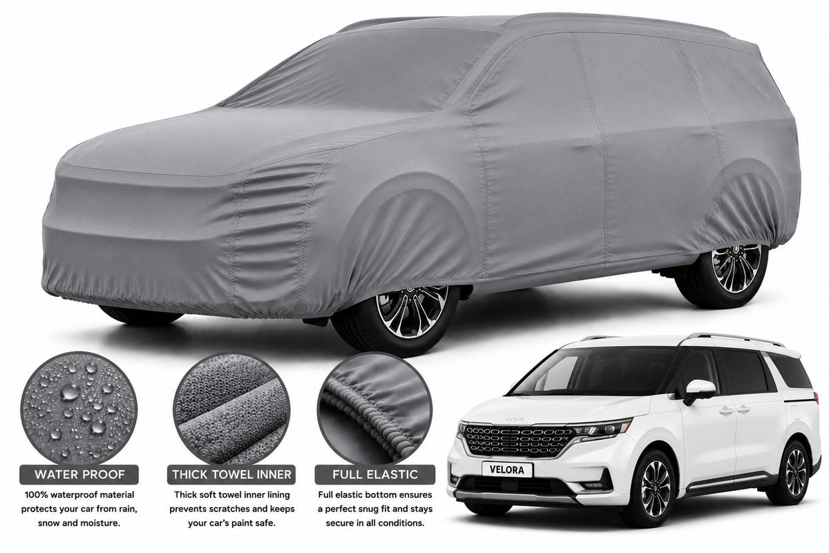 KIA Carnival car cover in Grey — Veloura waterproof microfiber