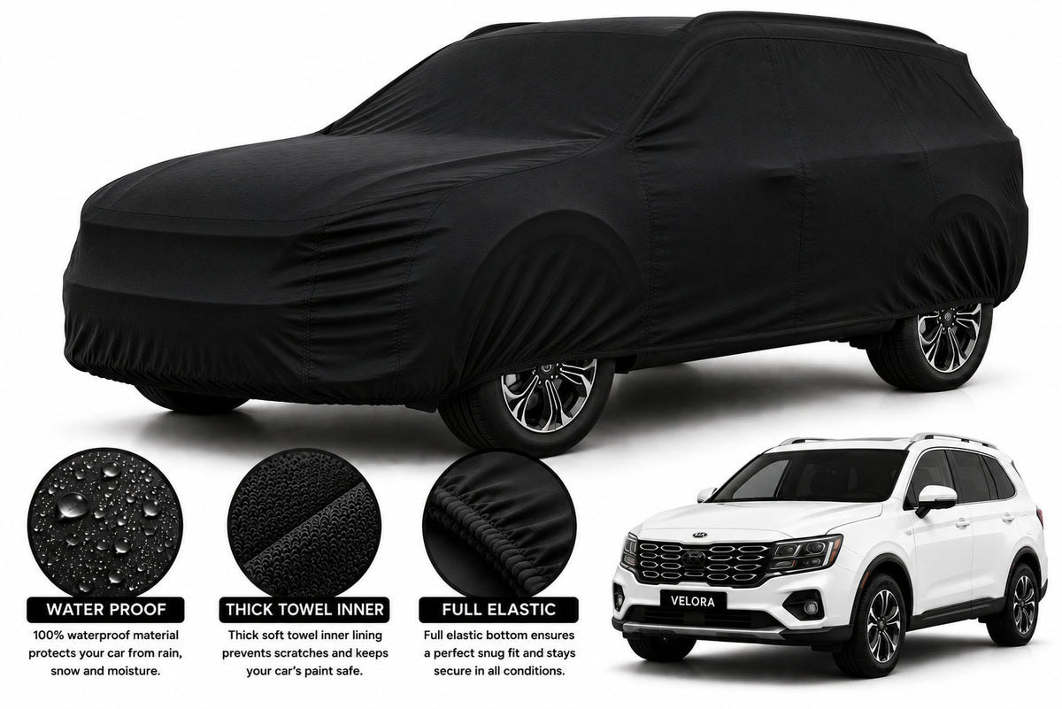 KIA Sorento car cover in Black — Veloura waterproof microfiber