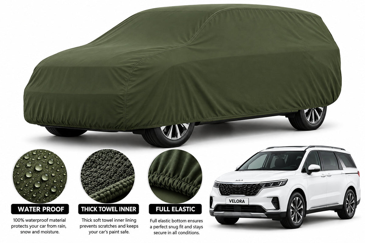 KIA Carnival car cover in Green — Veloura waterproof microfiber