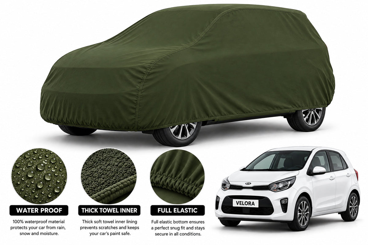 KIA Picanto car cover in Green — Veloura waterproof microfiber