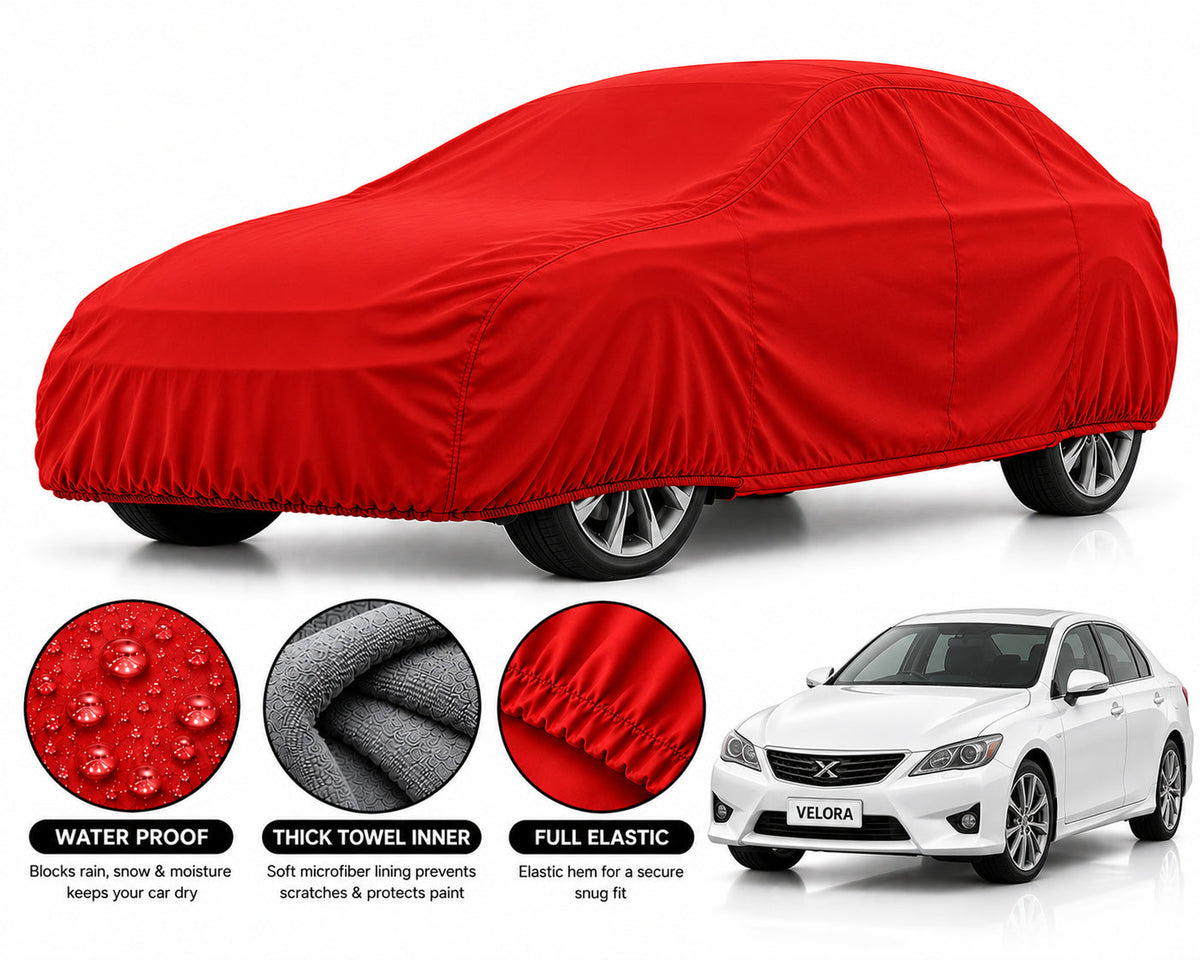 Toyota Mark X car cover in Red — Veloura waterproof microfiber