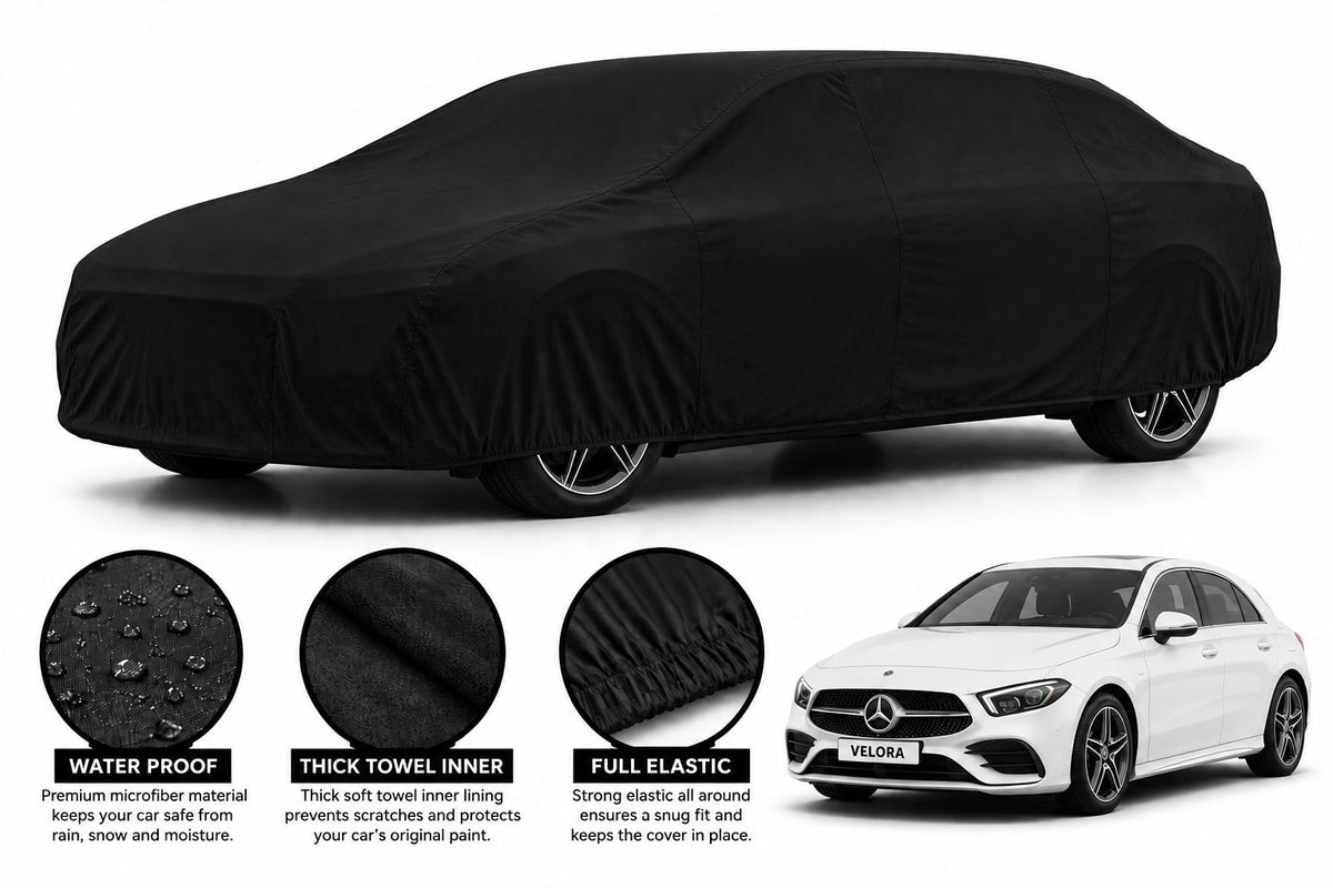 Mercedes A-Class car cover in Black — Veloura waterproof microfiber