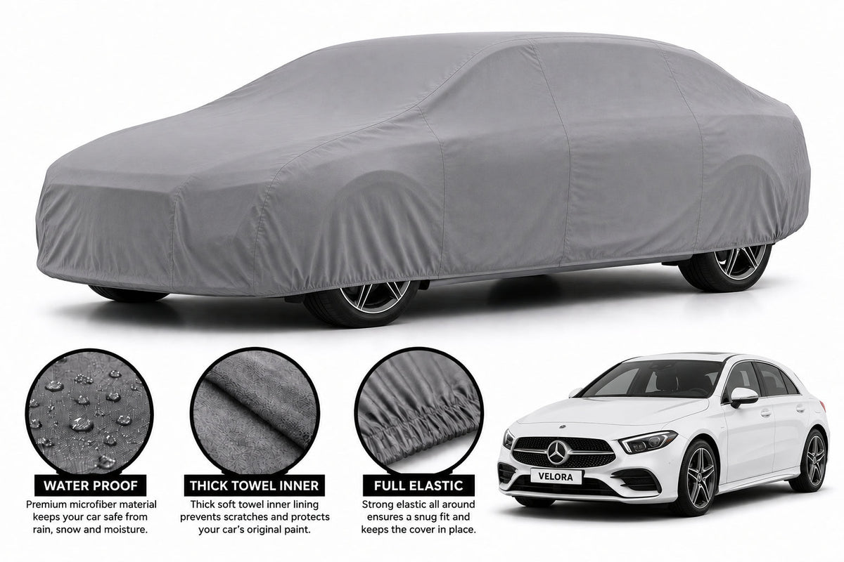 Mercedes A-Class car cover in Grey — Veloura waterproof microfiber